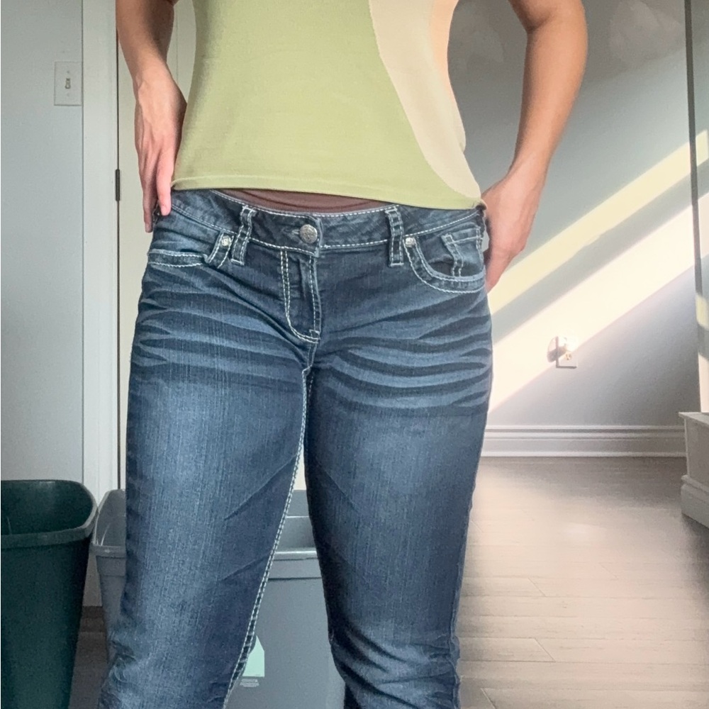 Vintage Silver Low Rise Bootcut Jeans